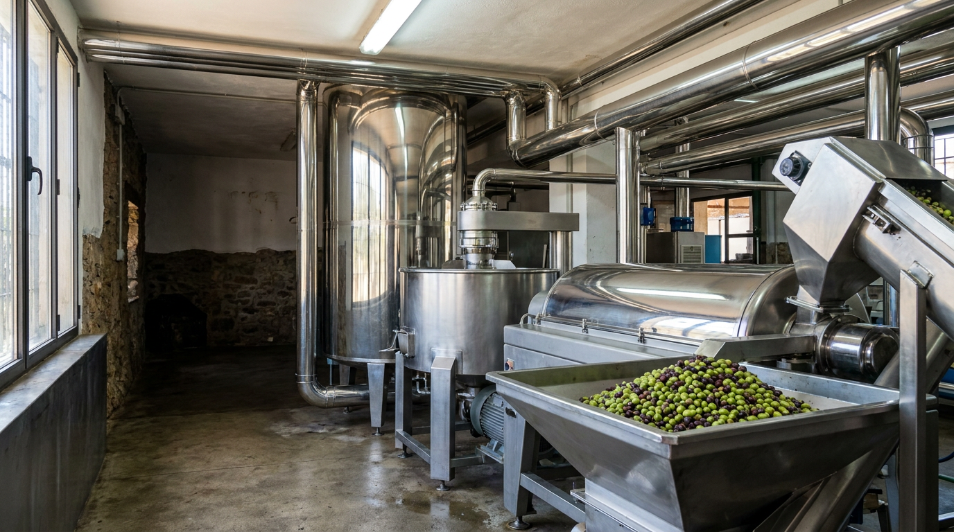 Inside a Spanish olive oil mill